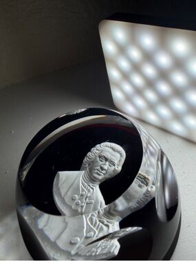 Vintage Baccarat Crystal‎ Rousseau Paperweight Red Cut Glass Franklin Mint